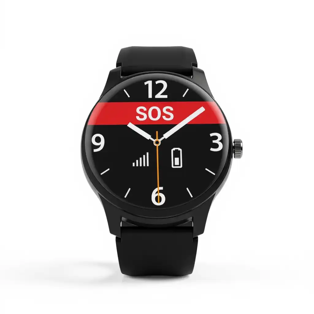 Reloj localizador GPS Tracmi R8 en color negro con botón SOS para personas mayores