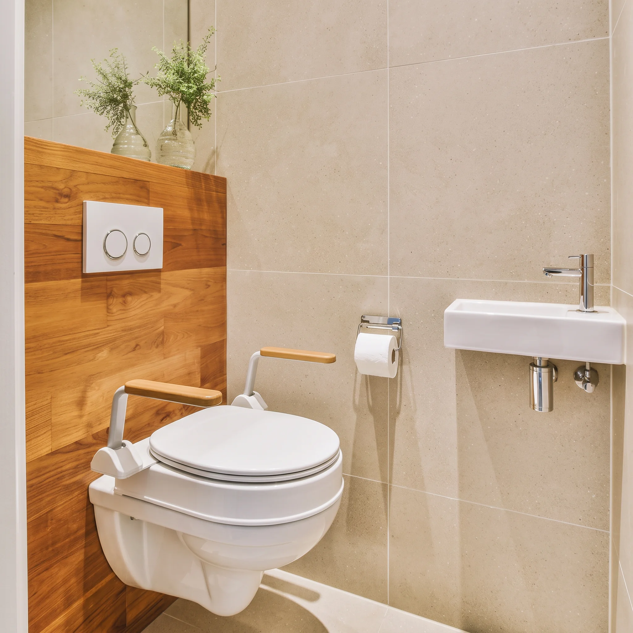 Heuffe Marco de Seguridad plegable para inodoro WC con reposabrazos